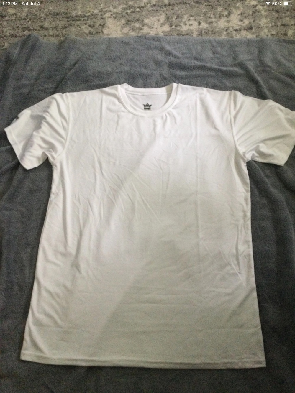 Crown White Short Sleeve Crew Neck Tee